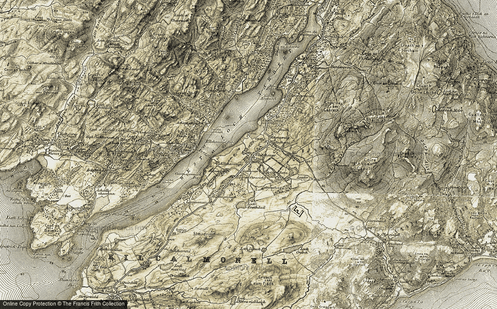 Old Map of Historic Map covering Achnaclaod in 1905-1907