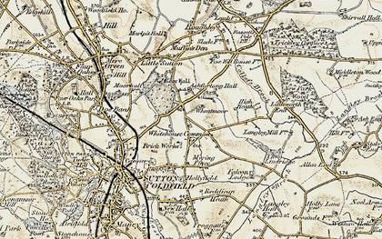 Old map of Whitehouse Common in 1901-1902