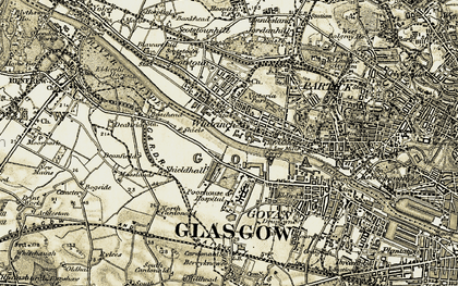 Old map of Whiteinch in 1904-1905