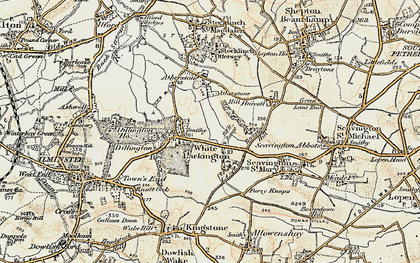 Old map of Whitelackington in 1898-1900