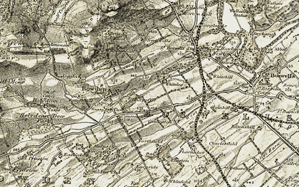 Old map of Bowden Burn in 1901-1904