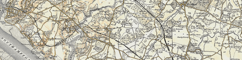 Old map of Whiteley in 1897-1899