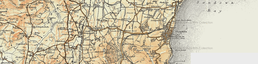 Old map of Whiteley Bank in 1899