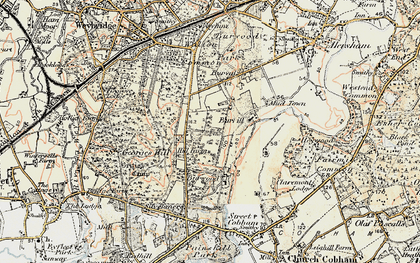 Old map of Whiteley Village in 1897-1909