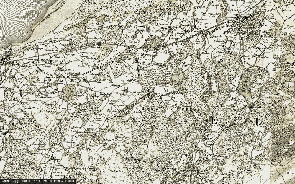 Old Map of Historic Map covering Wester Milton in 1910-1911