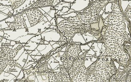 Old map of Wester Milton in 1910-1911