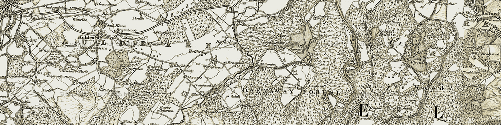 Old map of Blinkbonny in 1910-1911