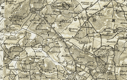 Old map of Bogfechel in 1909-1910