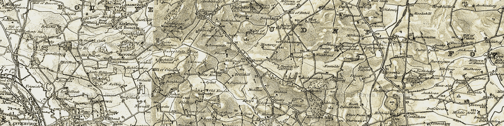 Old map of Auchenhuive in 1909-1910