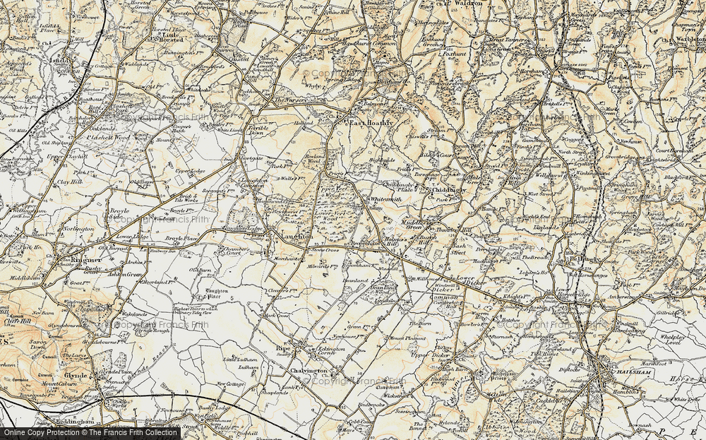 Old Map of Whitesmith, 1898 in 1898