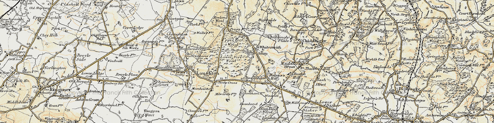 Old map of Whitesmith in 1898