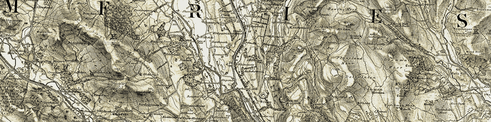 Old map of Auchenage in 1904-1905