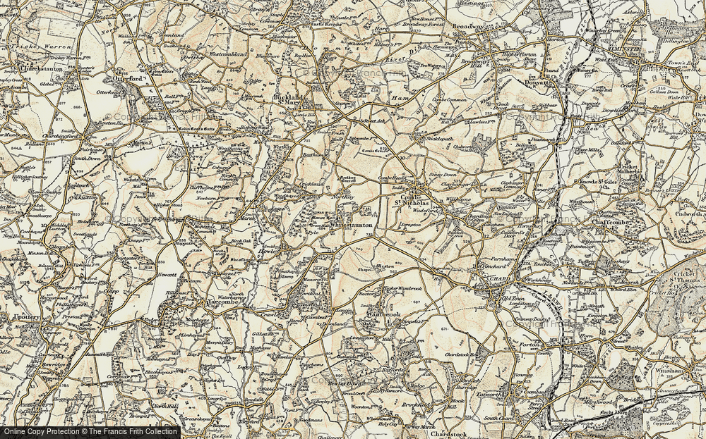 Old Map of Whitestaunton, 1898-1900 in 1898-1900