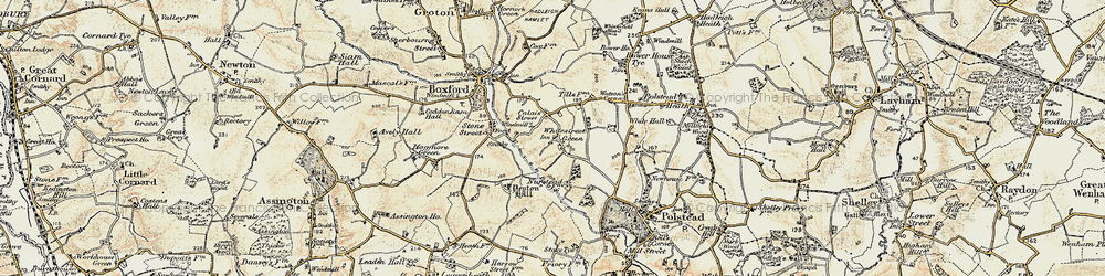 Old map of Whitestreet Green in 1898-1901