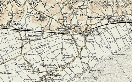 Old map of Whitewall Common in 1899-1900
