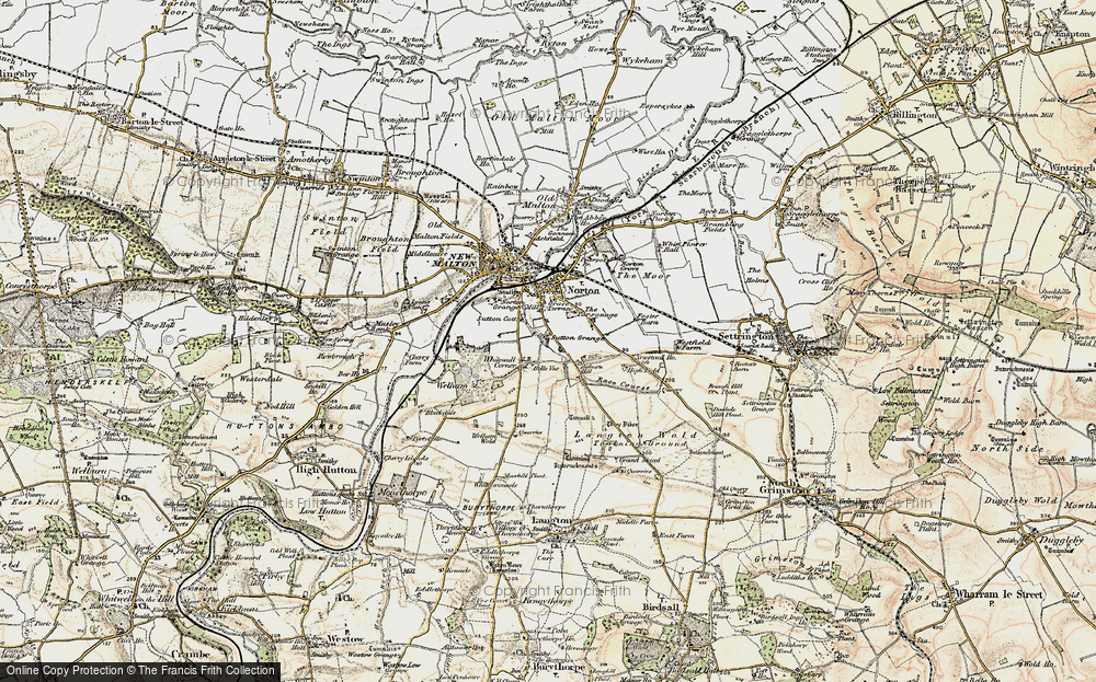 Old Map of Historic Map covering Welham Hall Fm in 1903-1904