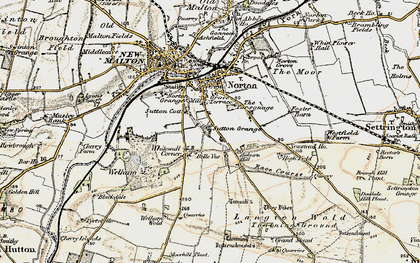 Old map of Whitewall Corner in 1903-1904