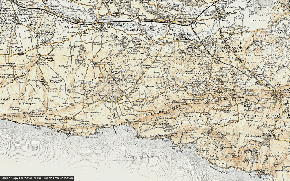 Old Map of Historic Map covering Whiteway Hill in 1899-1909