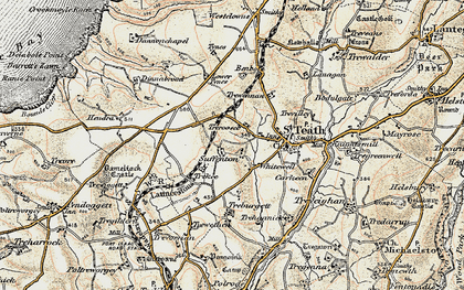Old map of Whitewell in 1900