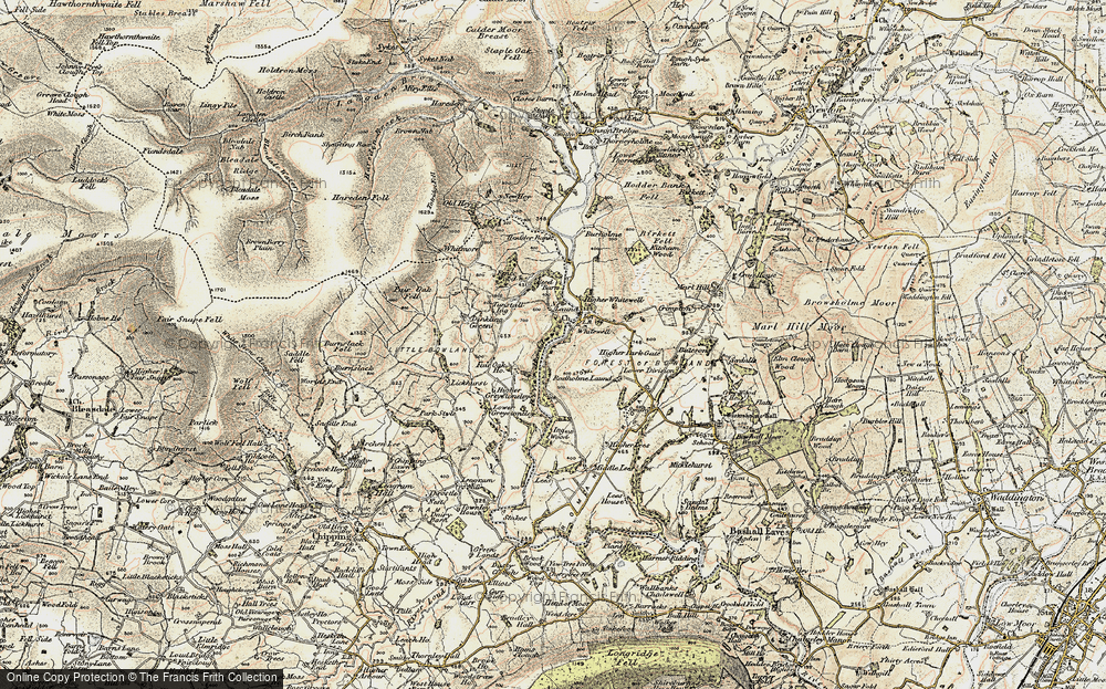 Old Map of Whitewell, 1903-1904 in 1903-1904
