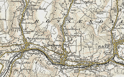 Old map of Whitewell Bottom in 1903