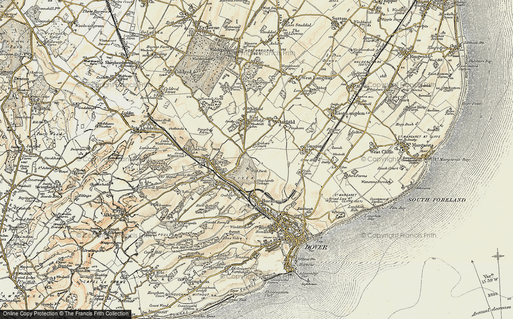 Old Map of Whitfield, 1898-1899 in 1898-1899