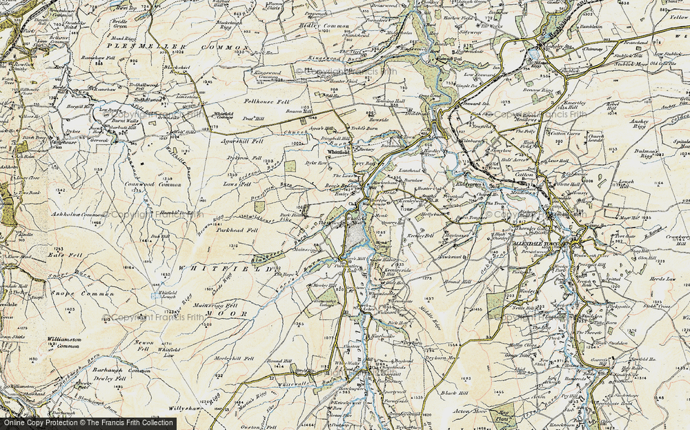 Old Map of Whitfield Hall, 1901-1904 in 1901-1904