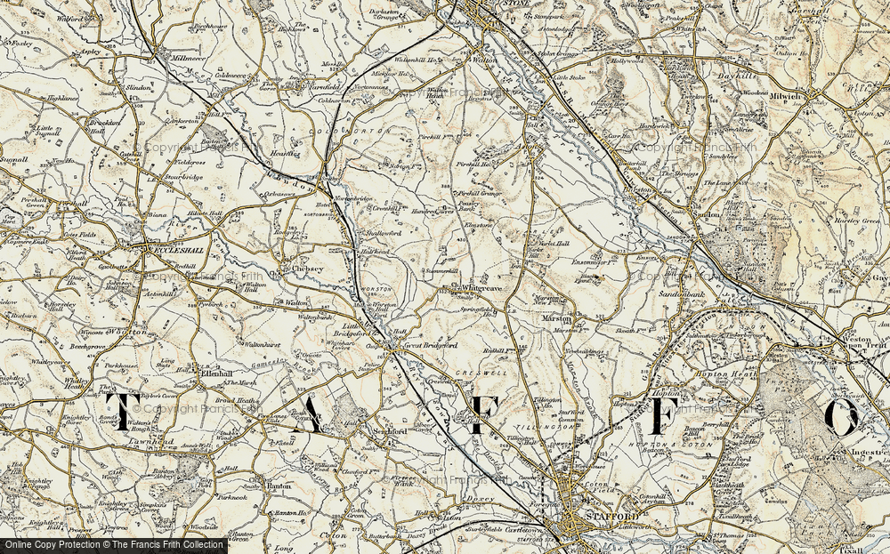 Old Map of Whitgreave, 1902 in 1902