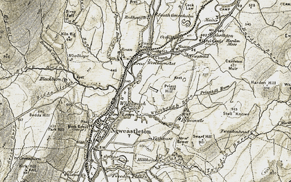 Old map of Whithaugh in 1901-1904