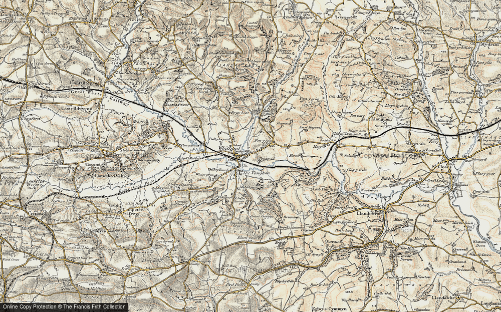 Old Map of Whitland, 1901 in 1901