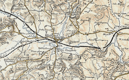 Old map of Whitland in 1901