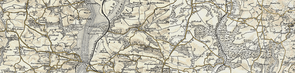 Old map of Whitleigh in 1899-1900