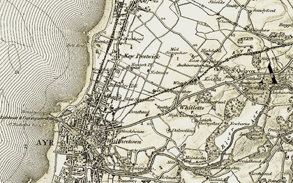 Old map of Whitletts in 1904-1906