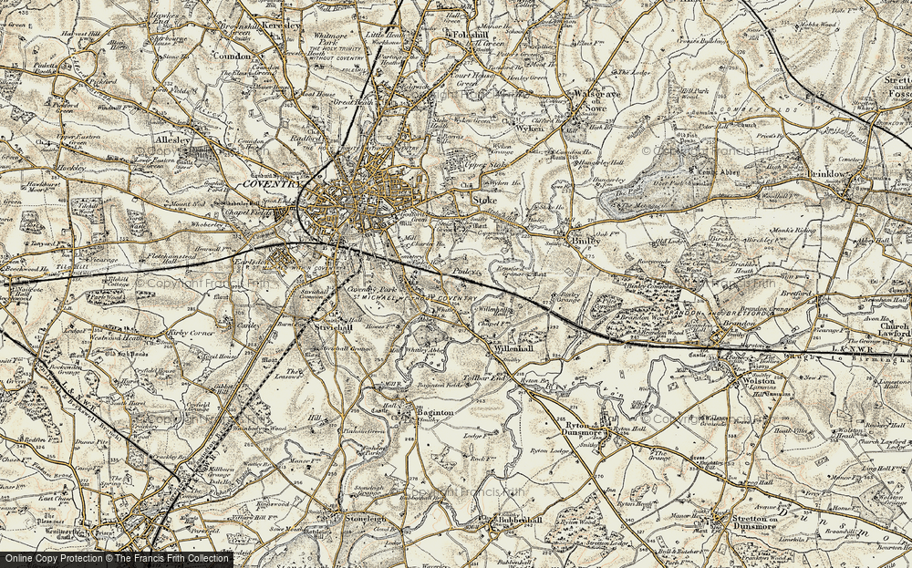 Old Map of Whitley, 1901-1902 in 1901-1902