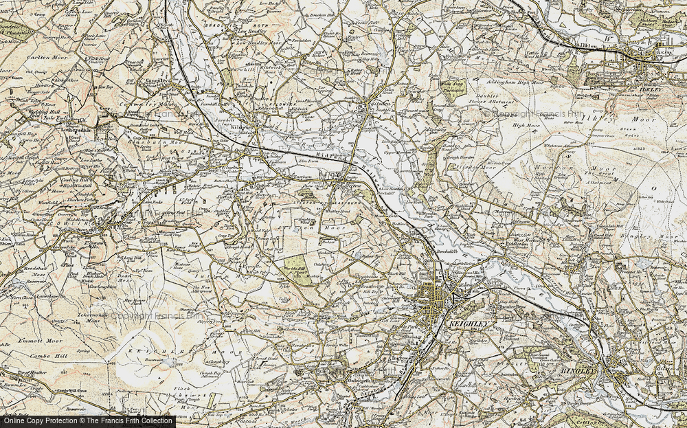 Old Map of Historic Map covering Brighton Wood in 1903-1904