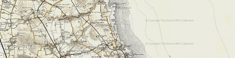 Old map of Whitley Sands in 1901-1903