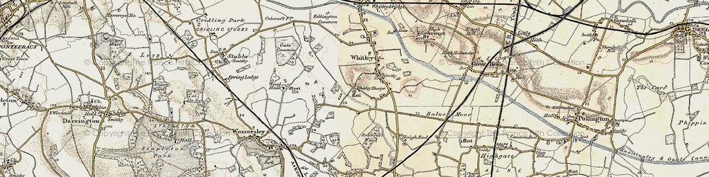 Old map of Balne Moor Cross Roads in 1903