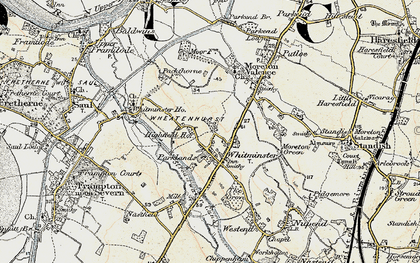 Old map of Whitminster in 1898-1900