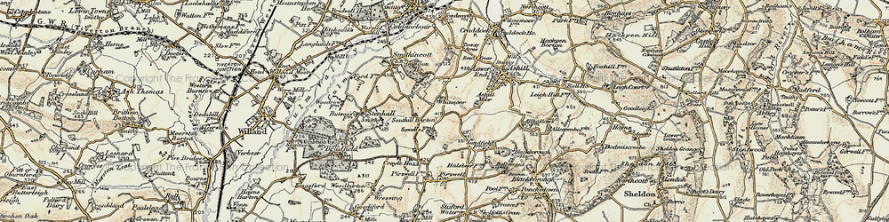 Old map of Whitmoor in 1898-1900