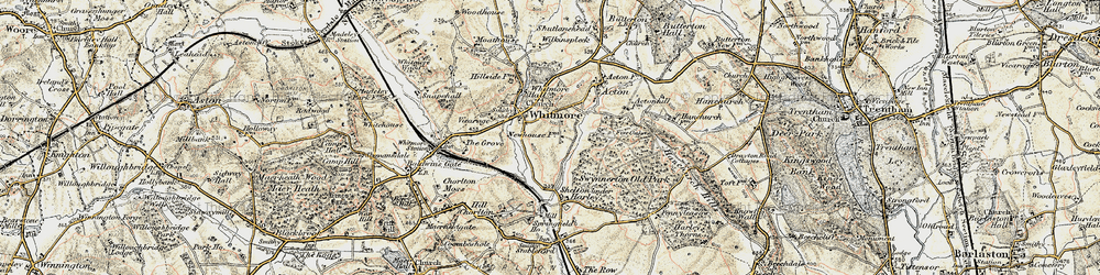 Old map of Whitmore in 1902