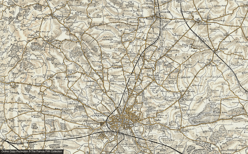 Old Map of Whitmore Park, 1901-1902 in 1901-1902