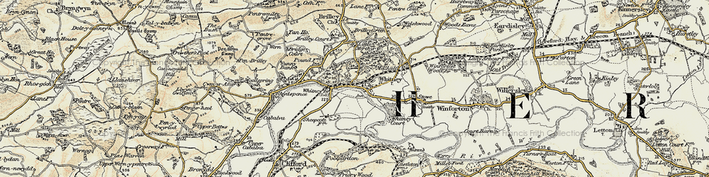 Old map of Whitney-on-Wye in 1900-1902