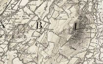 Old map of Billerwell in 1901-1904