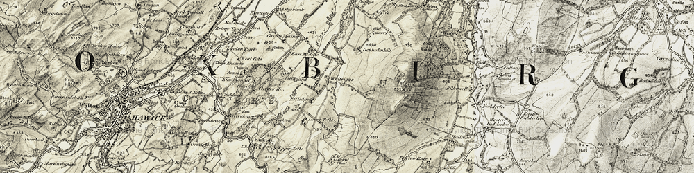 Old map of Billerwell in 1901-1904