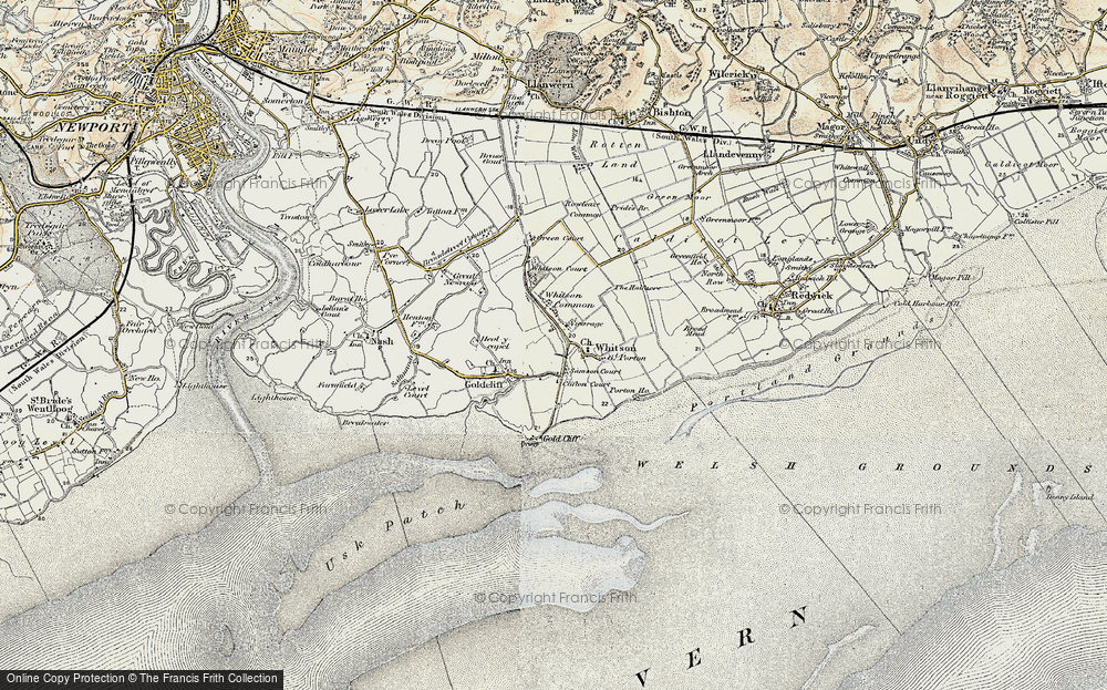 Old Map of Historic Map covering Bowleaze Common in 1899-1900