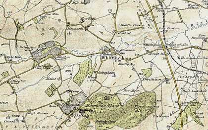 Old map of Whittingham Lane in 1901-1903