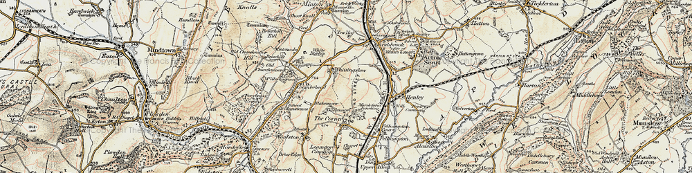 Old map of Whittingslow in 1902-1903