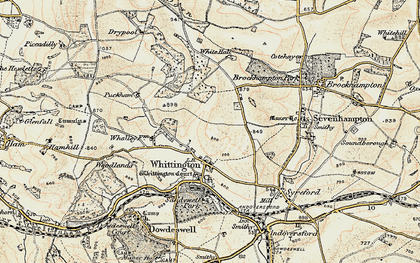 Old map of Whittington in 1898-1900