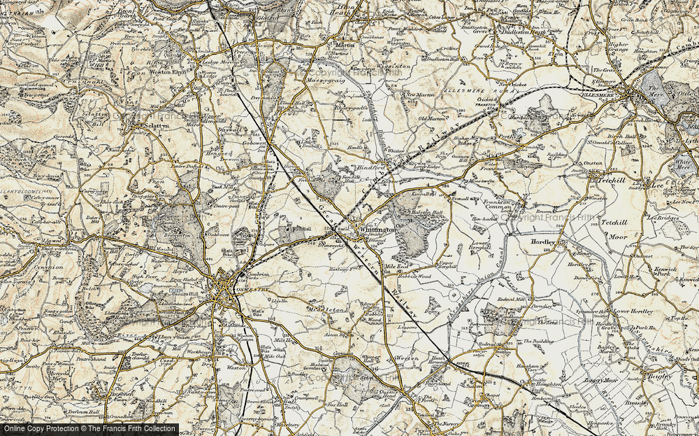 Old Map of Whittington, 1902 in 1902