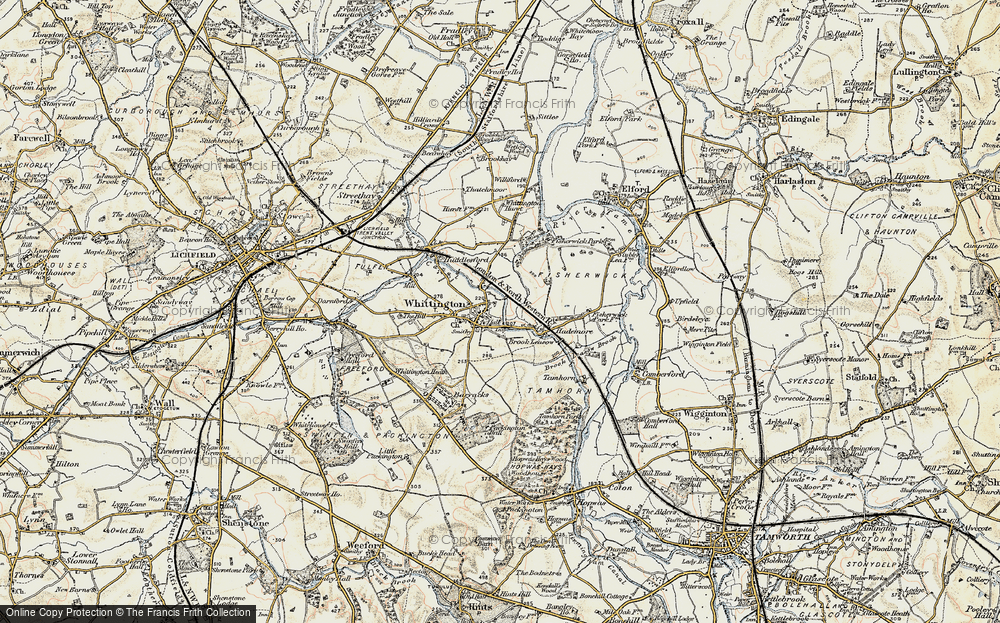 Old Map of Whittington, 1902 in 1902